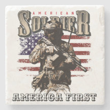 American Soldier Design Sandstone Untersetzer