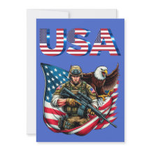 American Soldier Eagle USA Flag Patriotische Kunst
