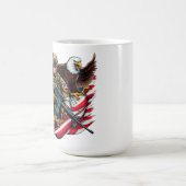 American Soldier Eagle USA Flag Patriotische Kunst Kaffeetasse (Mittel)