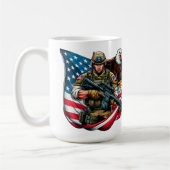 American Soldier Eagle USA Flag Patriotische Kunst Kaffeetasse (Links)