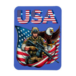 American Soldier Eagle USA Flag Patriotische Kunst Magnet