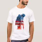 American Soldier Silhouette mit US Flag Texture T-Shirt (Vorderseite)