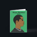 American Son Birthday Card Karte<br><div class="desc">Auf dieser Karte steht ein junges afroamerikanisches Männchen,  das ein schwarzes Shirt trägt. Schicken Sie Ihrer Lieben eine Karte,  die zuverlässig ist und Ihre Nachricht so ausdrückt,  wie Sie es sich vorgestellt haben.</div>
