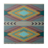 American Southwest Patterned Art And Earthy Colors Fliese (Vorderseite)