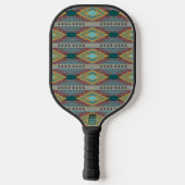 American Southwest Patterned Art And Earthy Colors Pickleball Schläger (Rückseite)