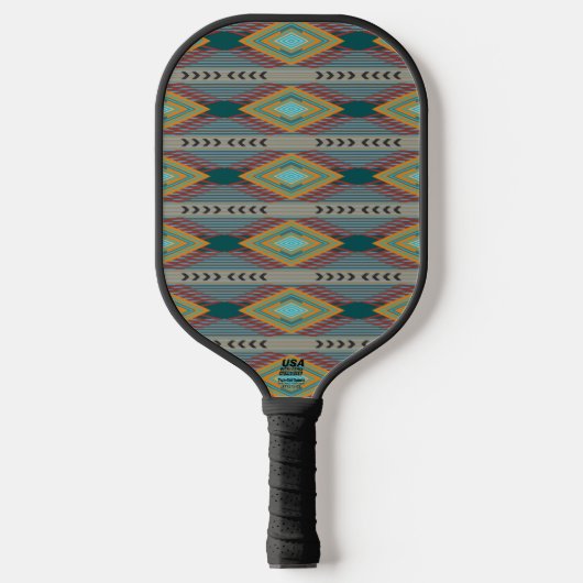 American Southwest Patterned Art And Earthy Colors Pickleball Schläger (Vorderseite)