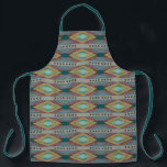 American Southwest Patterned Art And Earthy Colors Schürze<br><div class="desc">Apron adult size all over print style printed with a American Southwest Patterned Art And Earthy Colors inspired graphic design illustration by TheFabricSeal at Zazzle #ZazzleMade https://www.zazzle.com/store/thefabricseal This American Indian Art Style drawing image is a beautiful mirrored repeating pattern design with elements of pointed arrows, stretched diamond shapes along with...</div>