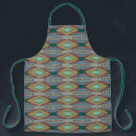 American Southwest Patterned Art And Earthy Colors Schürze<br><div class="desc">Apron adult size all over print style printed with a American Southwest Patterned Art And Earthy Colors inspired graphic design illustration by TheFabricSeal at Zazzle #ZazzleMade https://www.zazzle.com/store/thefabricseal This American Indian Art Style drawing image is a beautiful mirrored repeating pattern design with elements of pointed arrows, stretched diamond shapes along with...</div>