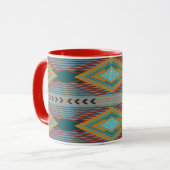 American Southwest Patterned Art And Earthy Colors Tasse (Vorderseite Links)