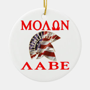 American Spartan Molon Labe Keramik Ornament