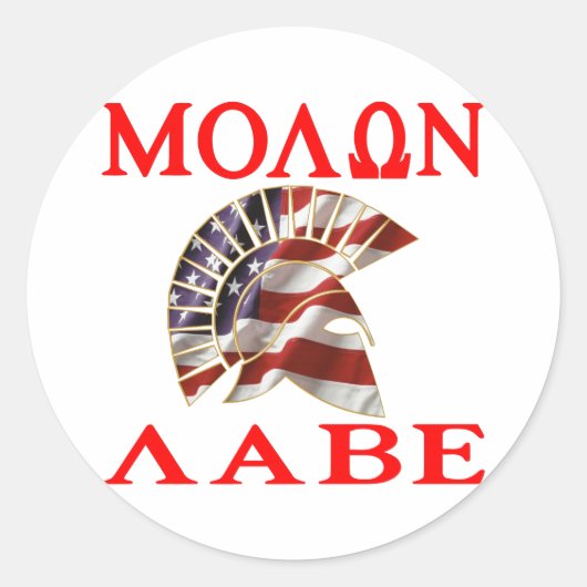 American Spartan Molon Labe Runder Aufkleber (Vorderseite)