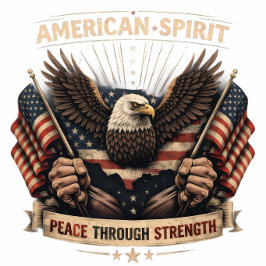 American Spirit Eagle Patriotic USA Flag Peace Thr T-Shirt
