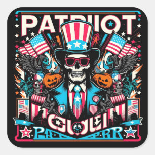 American Spirit Festival - Pop Art Style Quadratischer Aufkleber