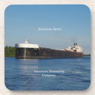 American Spirit Set von 6 harten Kunststoff-Unters Untersetzer
