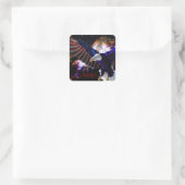 American Spirit TV - Adlersticker Quadratischer Aufkleber (Tasche)