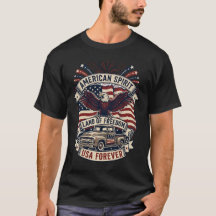 American Spirit Vintage Truck Biker T-Shirt