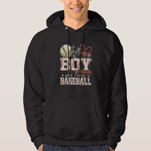 American Sport Men Just A Boy Who Loves Baseball G Hoodie (Vorderseite)