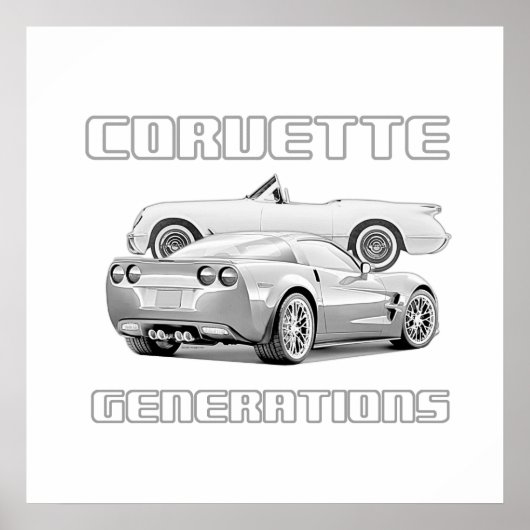 American Sports Car Icon Poster (Vorne)