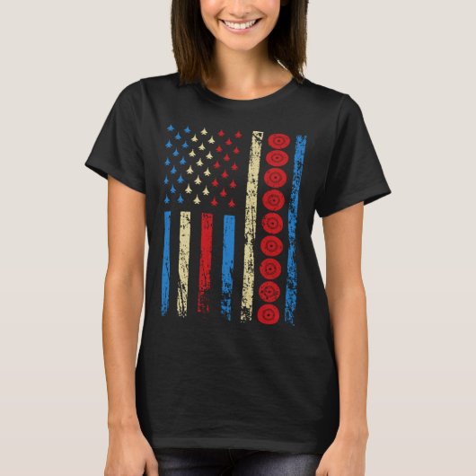 American Sports Flag 4th Of July Lawn Bowling Athl T-Shirt (Vorderseite)