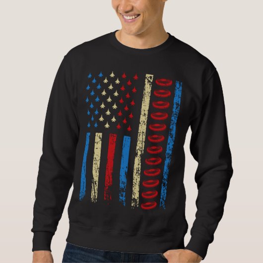 American Sports Flag 4th Of July Ultimate Frisbee Sweatshirt (Vorderseite)