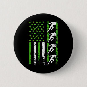 American Sports Flag Athletic Track and Field Eart Button
