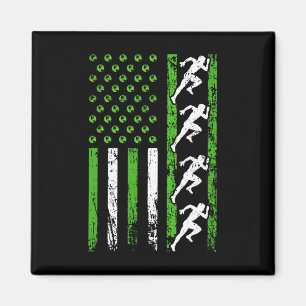 American Sports Flag Athletic Track and Field Eart Magnet