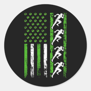 American Sports Flag Athletic Track and Field Eart Runder Aufkleber