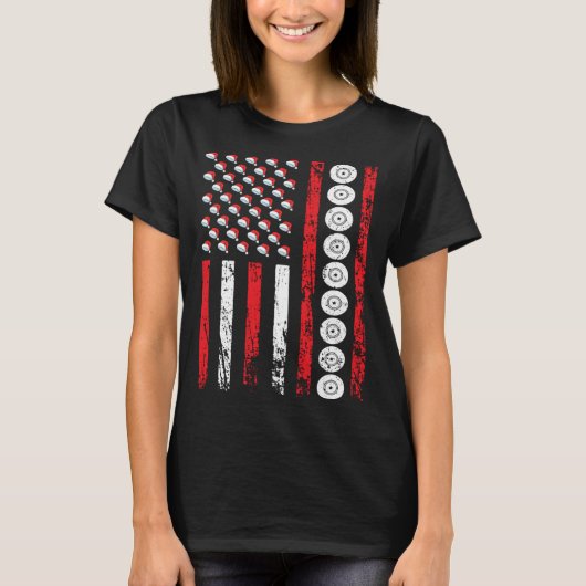 American Sports Flag Christmas Athletic Lawn Bowli T-Shirt (Vorderseite)