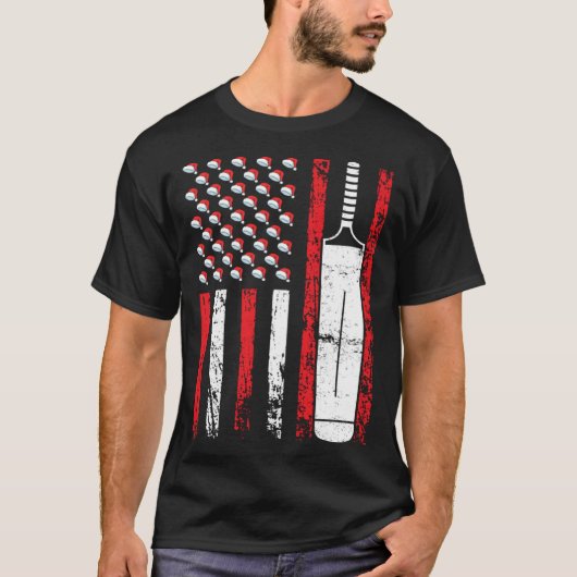 American Sports Flag Christmas Cricket Athletic T-Shirt (Vorderseite)