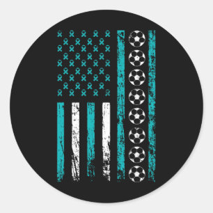 American Sports Flag Football Stress Awareness Mon Runder Aufkleber