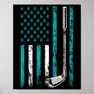 American Sports Flag Stress Awareness Montag Golf Poster