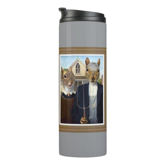American Squirrel Gothic - lustiger Thermal Tumble Thermosbecher (Nach rechts gedreht)
