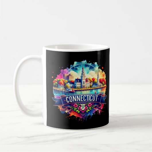 American Staat Map - Connecticut USA map Kaffeetasse (Links)