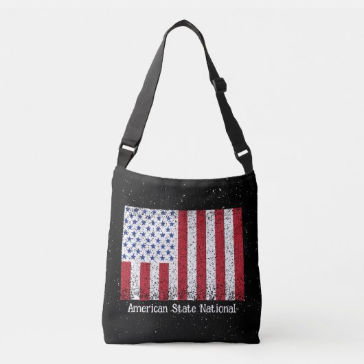 American Staat National mit Flaggen Crossbody Bag Tragetaschen Mit Langen Trägern (Vorderseite)