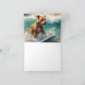 American Staffordshire Beach Surfing Malerei Karte (Innenseite)