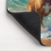 American Staffordshire Beach Surfing Malerei Mousepad (Ecke)