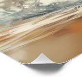 American Staffordshire Beach Surfing Malerei Poster (Ecke)