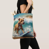 American Staffordshire Beach Surfing Malerei Tasche (Von Nahem)