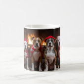 American Staffordshire by Fireplace Christmas Kaffeetasse (Mittel)