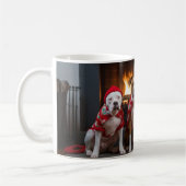 American Staffordshire by Fireplace Christmas Kaffeetasse (Links)