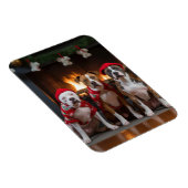 American Staffordshire by Fireplace Christmas Magnet (Rechte Seite)