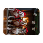 American Staffordshire by Fireplace Christmas Magnet (Horizontal)