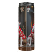 American Staffordshire by Fireplace Christmas Thermosbecher (Rückseite)