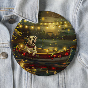 American Staffordshire Christmas Festive Voyage Button