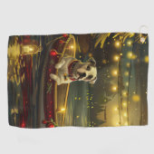 American Staffordshire Christmas Festive Voyage Golfhandtuch (Horizontal)