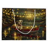 American Staffordshire Christmas Festive Voyage Große Geschenktüte (Rückseite)