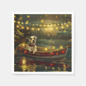 American Staffordshire Christmas Festive Voyage Serviette (Vorderseite)