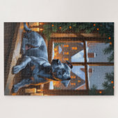 American Staffordshire Christmas Lights Holiday Puzzle (Horizontal)