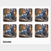 American Staffordshire Christmas Lights Holiday Quadratischer Aufkleber (Blatt)