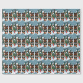 American Staffordshire Christmas Snow Holiday  Geschenkpapier (Flach)